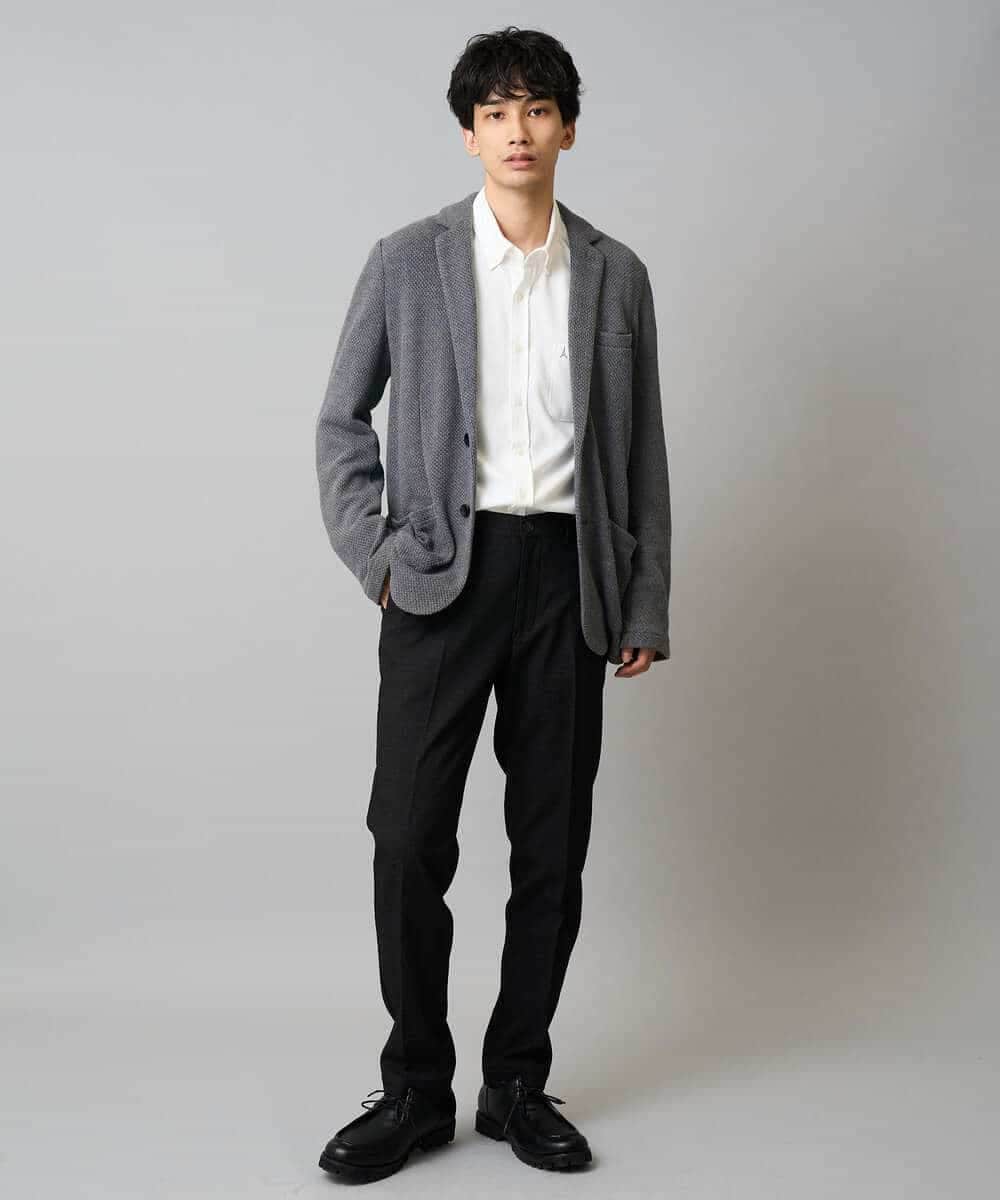 KHBLA20049 a.v.v MEN(アー・ヴェ・ヴェ) 人気No1シャツ【イージーケア/累計1.5万枚】サンライト起毛ストレッチシャツ【洗濯機で洗える/蓄熱保湿】 ホワイト