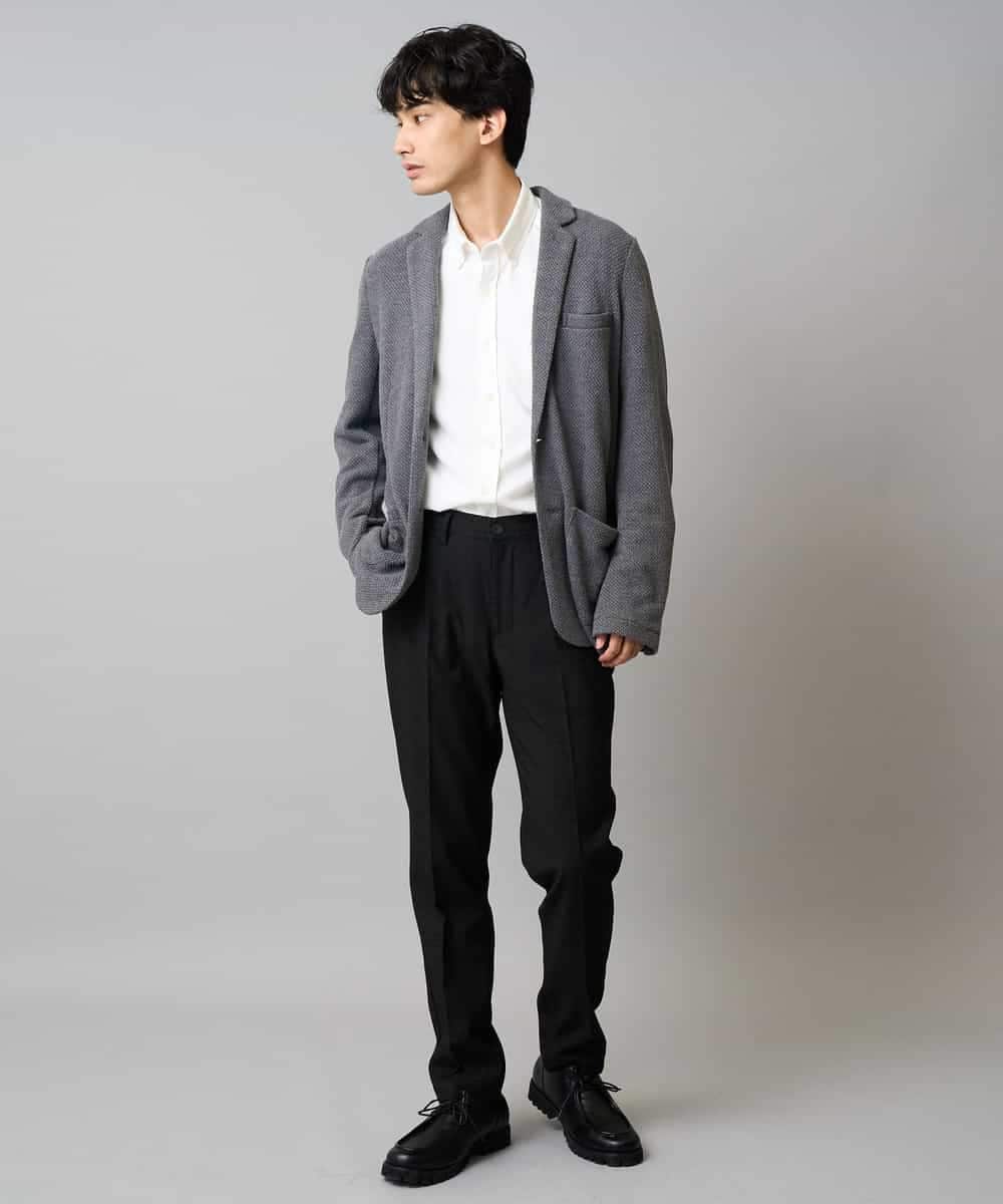KHBLA20049 a.v.v MEN(アー・ヴェ・ヴェ) 人気No1シャツ【イージーケア/累計1.5万枚】サンライト起毛ストレッチシャツ【洗濯機で洗える/蓄熱保湿】 ホワイト