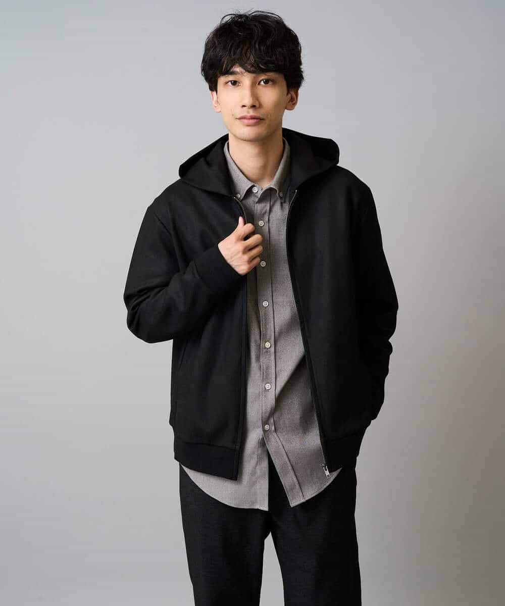 KHBLA20049 a.v.v MEN(アー・ヴェ・ヴェ) 人気No1シャツ【イージーケア/累計1.5万枚】サンライト起毛ストレッチシャツ【洗濯機で洗える/蓄熱保湿】 ホワイト