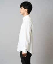 KHBLA20049 a.v.v MEN(アー・ヴェ・ヴェ) 人気No1シャツ【イージーケア/累計1.5万枚】サンライト起毛ストレッチシャツ【洗濯機で洗える/蓄熱保湿】 ホワイト