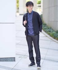 KHCFA10049 a.v.v MEN(アー・ヴェ・ヴェ) 【接触冷感】さらさらタッチVネックカーディガン ブラック