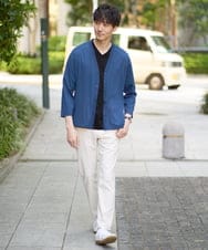 KHCFA10049 a.v.v MEN(アー・ヴェ・ヴェ) 【接触冷感】さらさらタッチVネックカーディガン ブラック