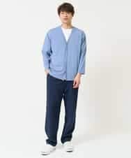 KHCFA10049 a.v.v MEN(アー・ヴェ・ヴェ) 【接触冷感】さらさらタッチVネックカーディガン ブラック