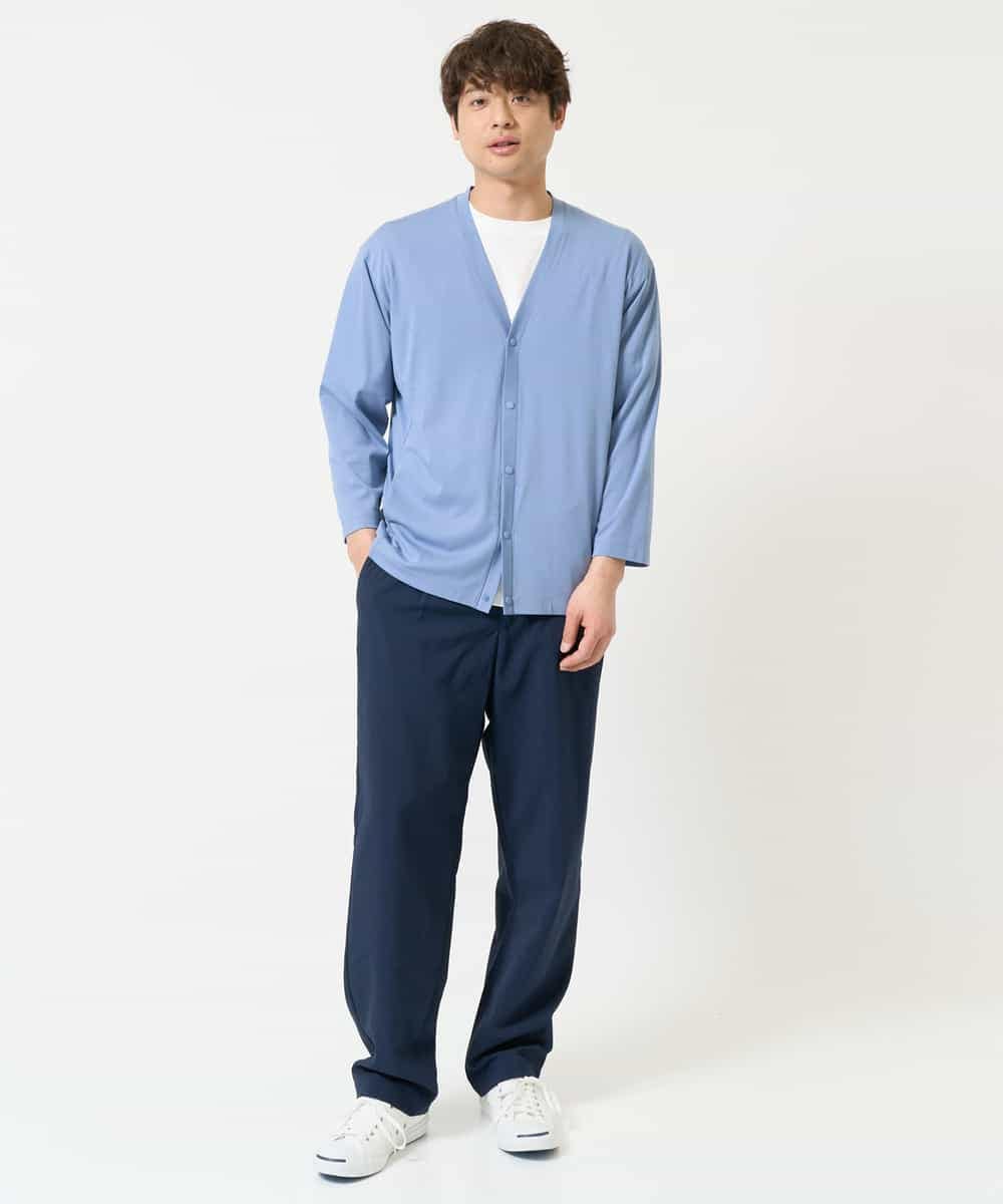 KHCFA10049 a.v.v MEN(アー・ヴェ・ヴェ) 【接触冷感】さらさらタッチVネックカーディガン ブラック