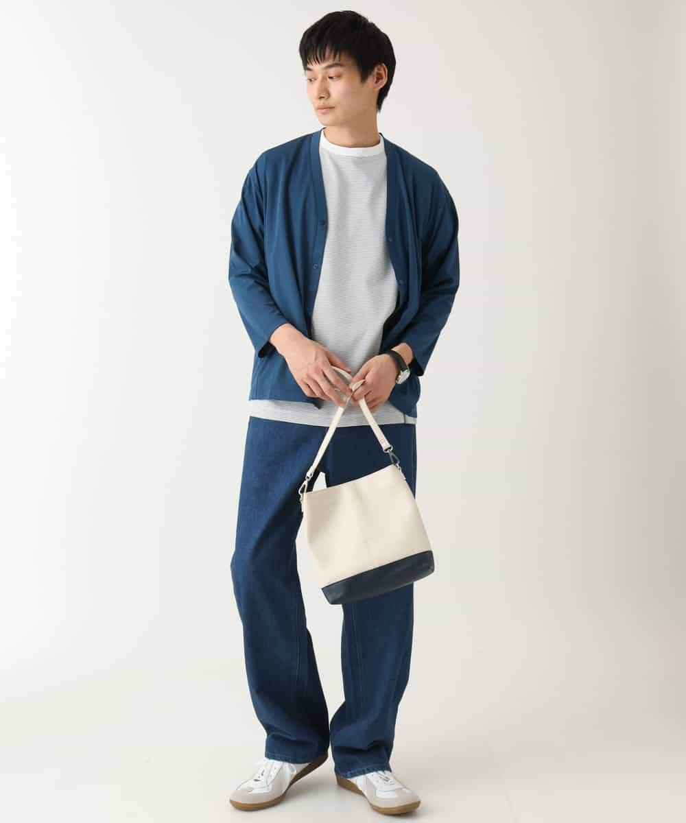 KHCFA10049 a.v.v MEN(アー・ヴェ・ヴェ) 【接触冷感】さらさらタッチVネックカーディガン ブラック