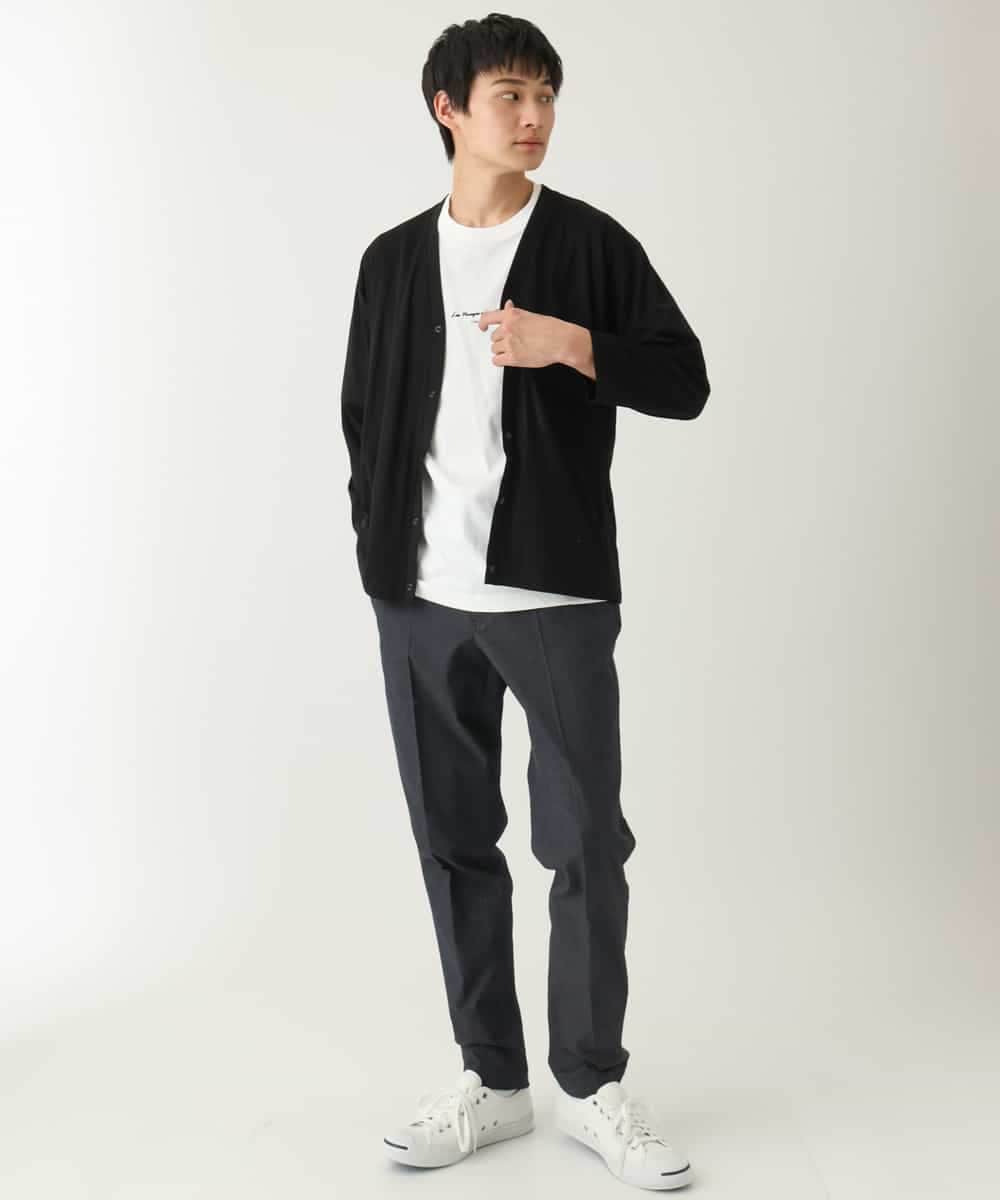 KHCFA10049 a.v.v MEN(アー・ヴェ・ヴェ) 【接触冷感】さらさらタッチVネックカーディガン ブラック