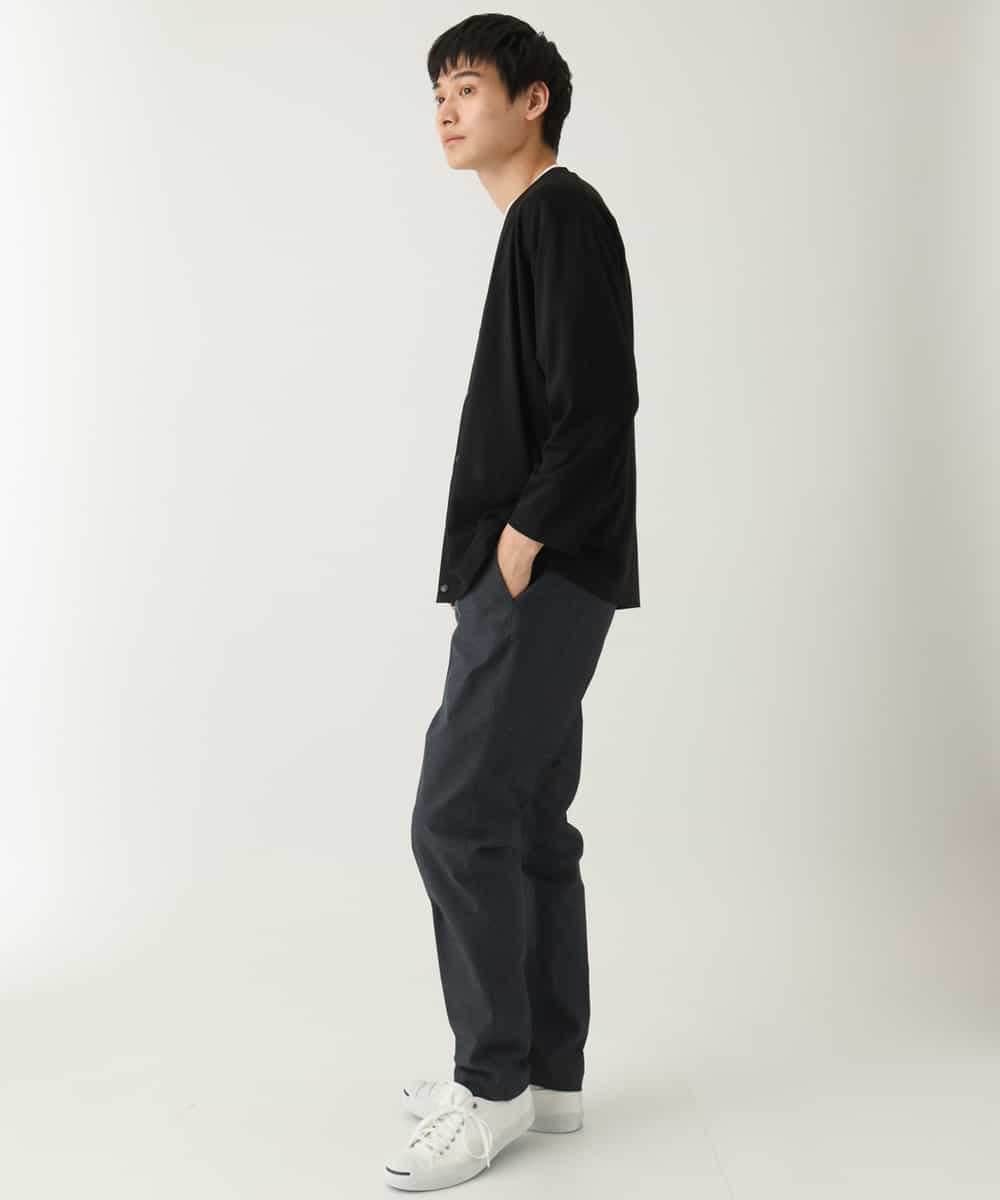 KHCFA10049 a.v.v MEN(アー・ヴェ・ヴェ) 【接触冷感】さらさらタッチVネックカーディガン ブラック