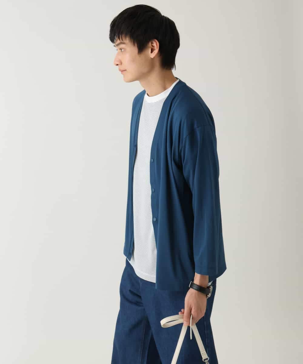 KHCFA10049 a.v.v MEN(アー・ヴェ・ヴェ) 【接触冷感】さらさらタッチVネックカーディガン ブラック