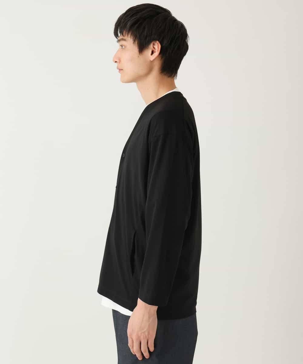 KHCFA10049 a.v.v MEN(アー・ヴェ・ヴェ) 【接触冷感】さらさらタッチVネックカーディガン ブラック