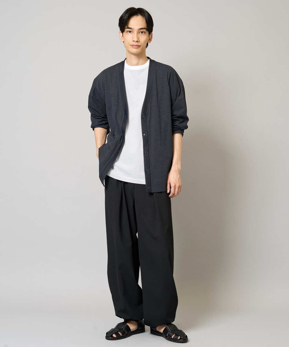 KHCGA55059 a.v.v MEN(アー・ヴェ・ヴェ) 【接触冷感/毛玉になりにくい】さらさらタッチVネックカーディガン ダークグレー