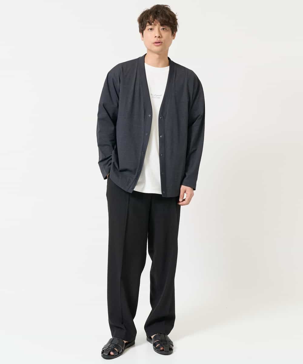 KHCGA55059 a.v.v MEN(アー・ヴェ・ヴェ) 【接触冷感/毛玉になりにくい】さらさらタッチVネックカーディガン ダークグレー
