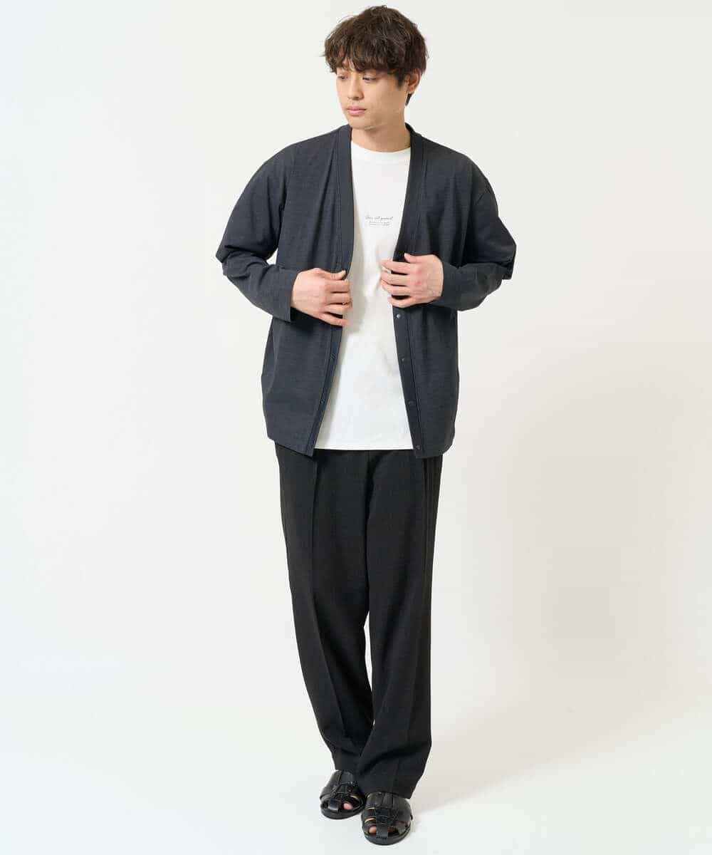 KHCGA55059 a.v.v MEN(アー・ヴェ・ヴェ) 【接触冷感/毛玉になりにくい】さらさらタッチVネックカーディガン ダークグレー