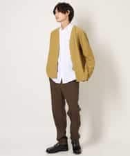 KHCJS03059 a.v.v MEN(アー・ヴェ・ヴェ) 【毛玉になりにくい】タックジャージーカーディガン イエロー