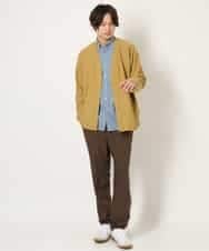 KHCJS03059 a.v.v MEN(アー・ヴェ・ヴェ) 【毛玉になりにくい】タックジャージーカーディガン イエロー