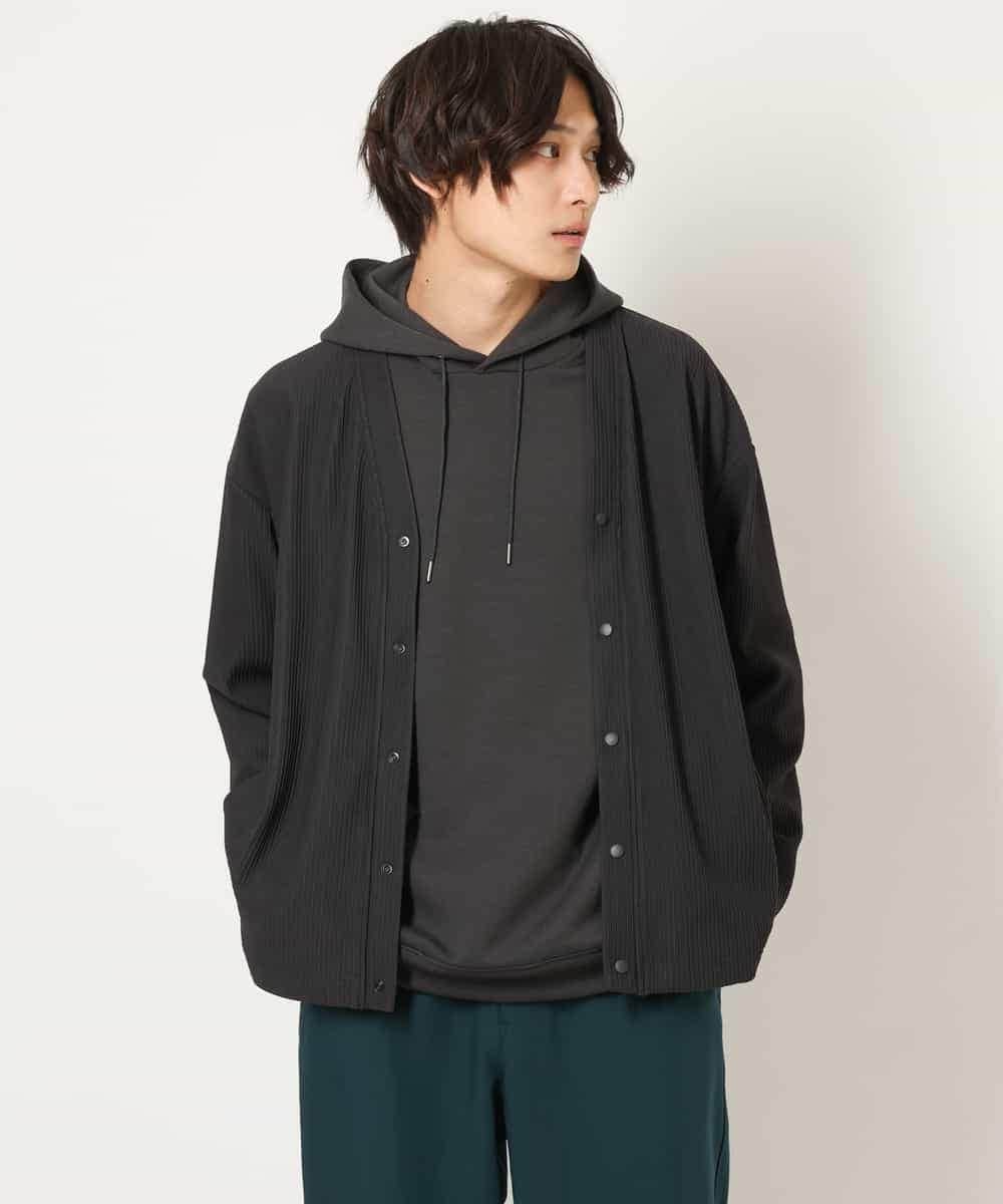 KHCJS03059 a.v.v MEN(アー・ヴェ・ヴェ) 【毛玉になりにくい】タックジャージーカーディガン イエロー