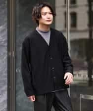 KHCJS03059 a.v.v MEN(アー・ヴェ・ヴェ) 【毛玉になりにくい】タックジャージーカーディガン イエロー