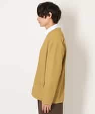 KHCJS03059 a.v.v MEN(アー・ヴェ・ヴェ) 【毛玉になりにくい】タックジャージーカーディガン イエロー