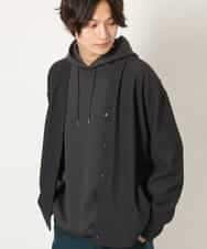 KHCJS03059 a.v.v MEN(アー・ヴェ・ヴェ) 【毛玉になりにくい】タックジャージーカーディガン ダークグレー