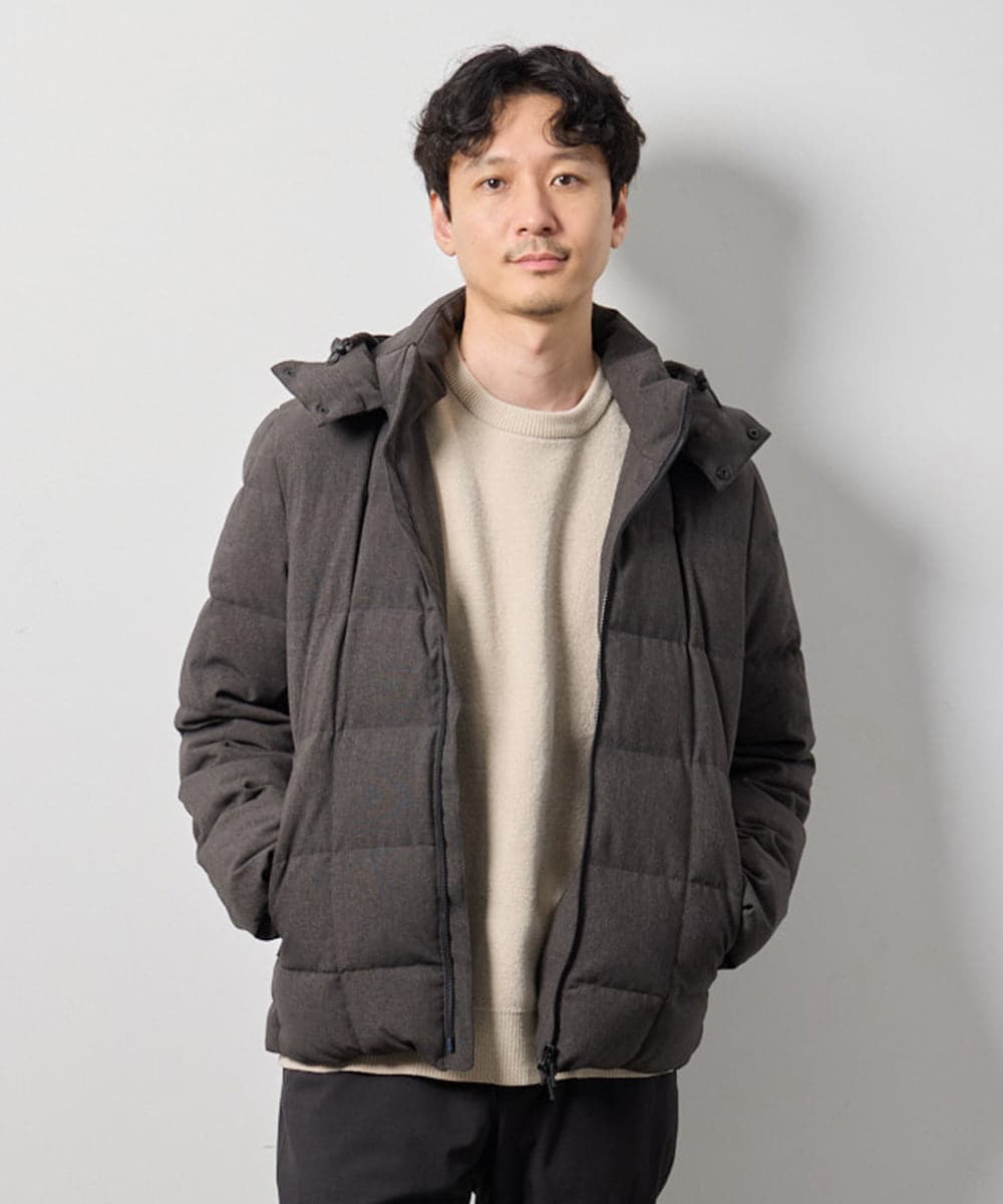 KHFAG02059 a.v.v MEN(アー・ヴェ・ヴェ) 【洗濯機で洗える】モールバックボーダークルーネックニット ダークグレー