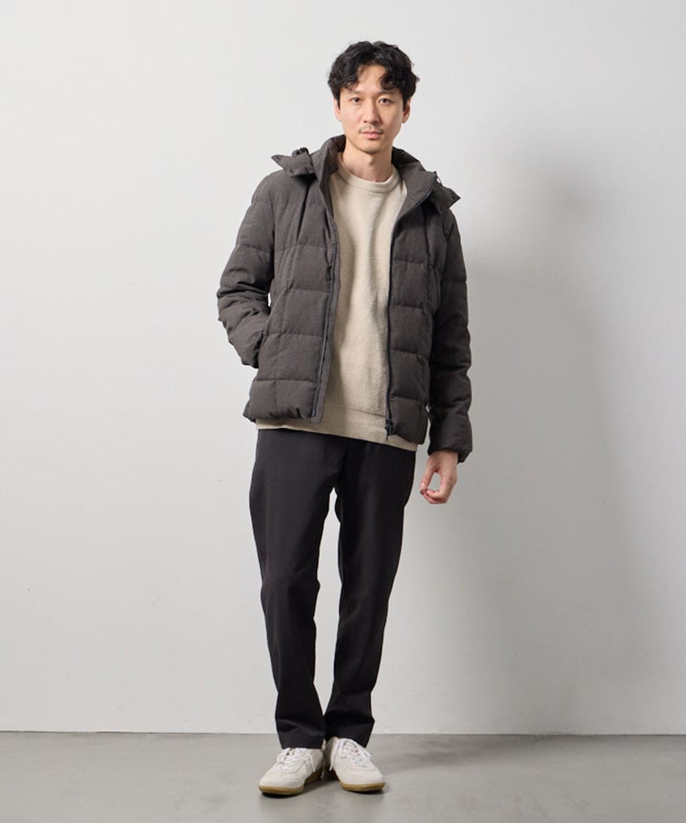KHFAG02059 a.v.v MEN(アー・ヴェ・ヴェ) 【洗濯機で洗える】モールバックボーダークルーネックニット ダークグレー
