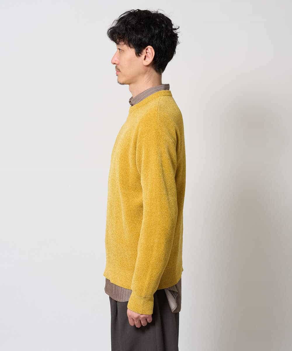KHFAG02059 a.v.v MEN(アー・ヴェ・ヴェ) 【洗濯機で洗える】モールバックボーダークルーネックニット ダークグレー