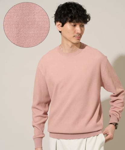 KHFED20059 a.v.v MEN ＼初秋におすすめ／【洗濯機で洗える】タックメッシュクルーネックカットソー