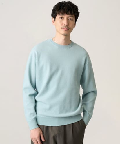 KHFED20059 a.v.v MEN ＼初秋におすすめ／【洗濯機で洗える】タックメッシュクルーネックカットソー