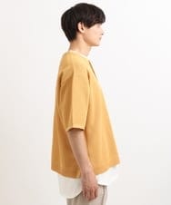 KHFGS42069 a.v.v MEN(アー・ヴェ・ヴェ) 【2SET】メッシュ五分袖ヘンリーネックニット(カットソー付き） オレンジ
