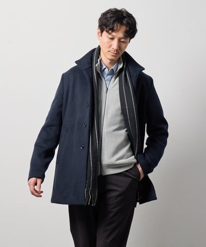 KHJAG01219 a.v.v MEN ウールライトビーバースタンドカラーコート