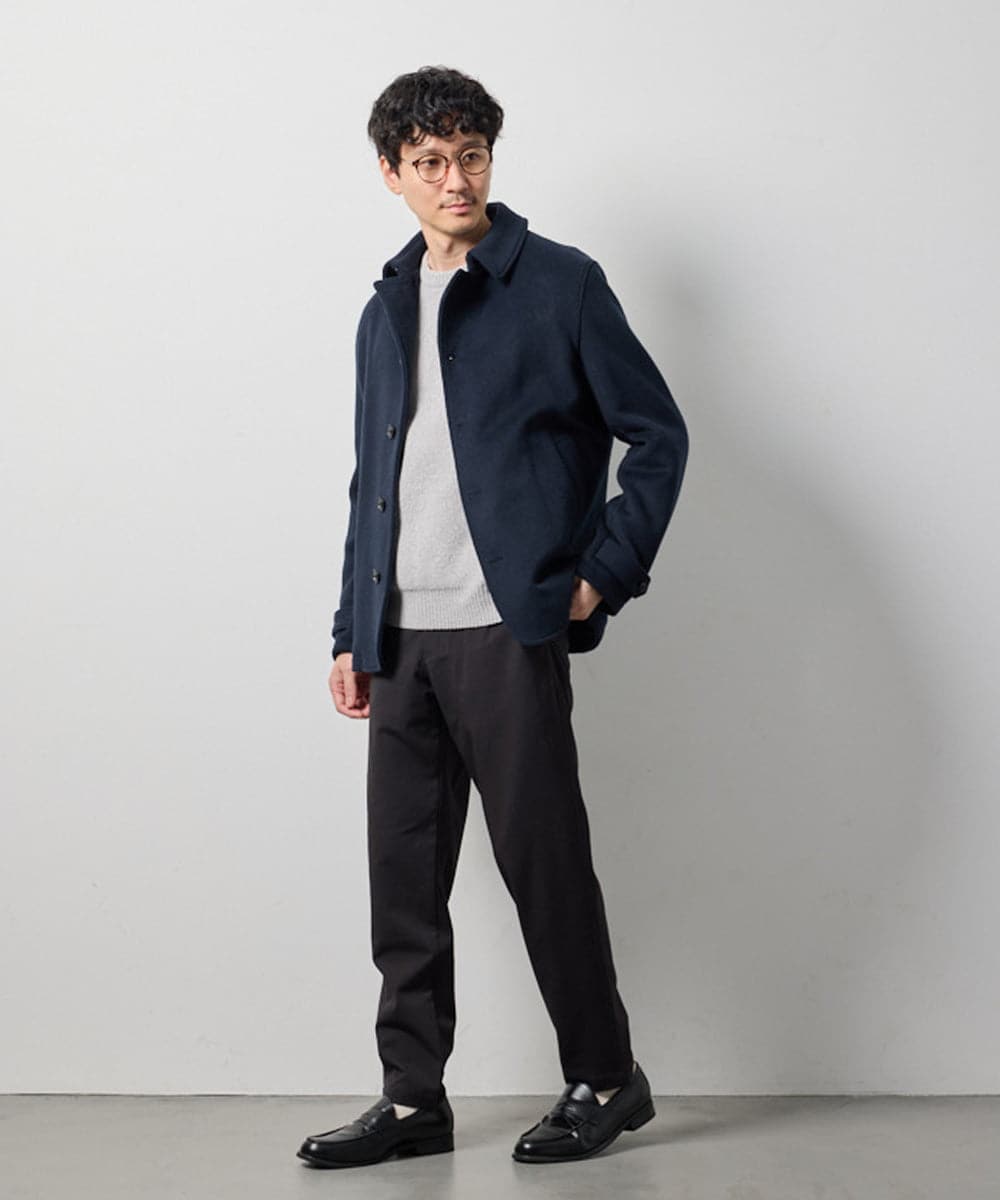 KHJAG09219 a.v.v MEN(アー・ヴェ・ヴェ) ライトビーバーショートジャケット ネイビー