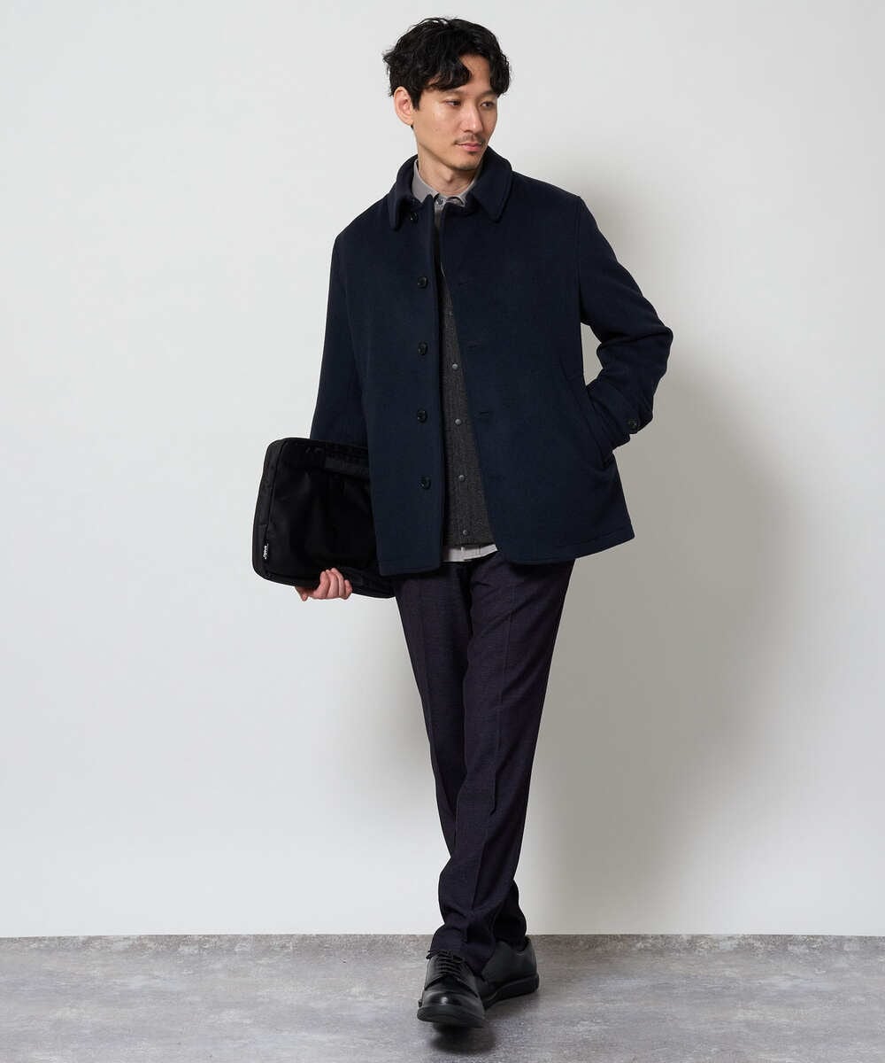KHJAG09219 a.v.v MEN(アー・ヴェ・ヴェ) ライトビーバーショートジャケット ネイビー