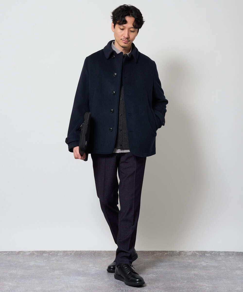 KHJAG09219 a.v.v MEN(アー・ヴェ・ヴェ) ライトビーバーショートジャケット ネイビー