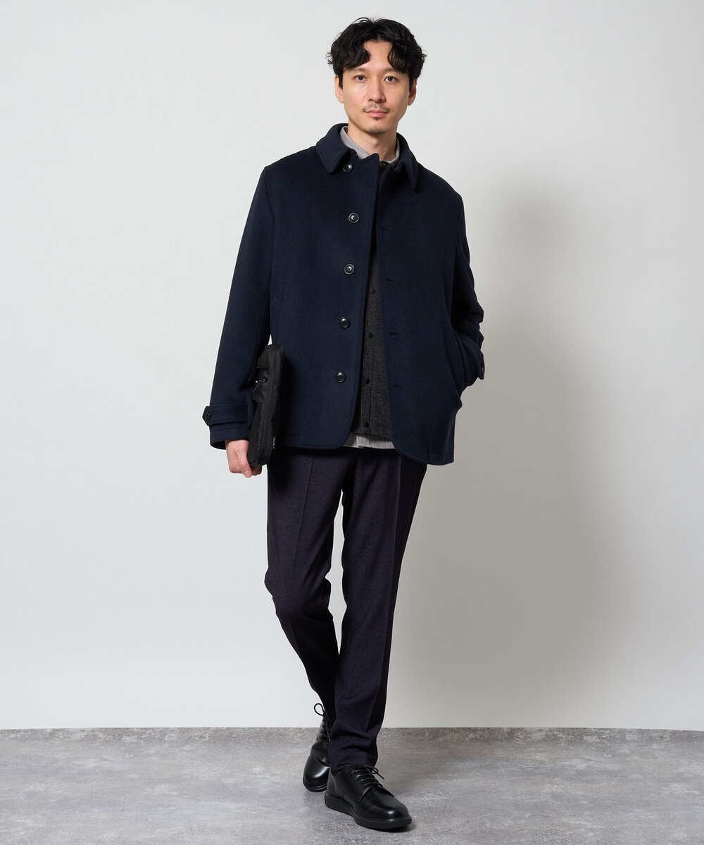 KHJAG09219 a.v.v MEN(アー・ヴェ・ヴェ) ライトビーバーショートジャケット ネイビー
