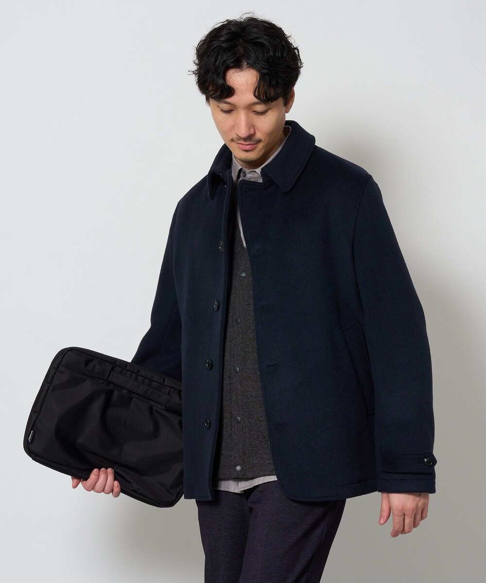 KHJAG09219 a.v.v MEN(アー・ヴェ・ヴェ) ライトビーバーショートジャケット ネイビー