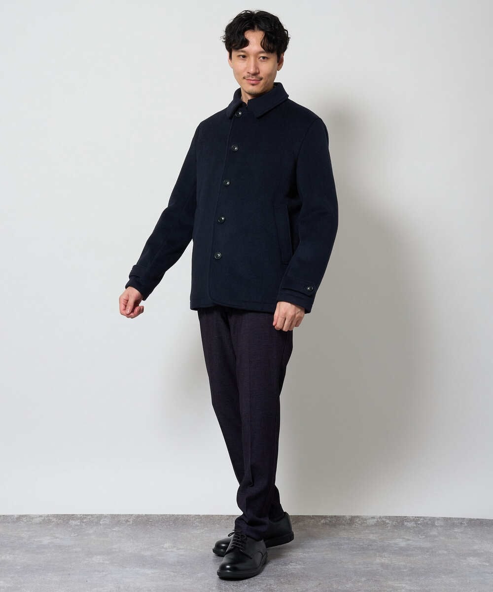 KHJAG09219 a.v.v MEN(アー・ヴェ・ヴェ) ライトビーバーショートジャケット ネイビー