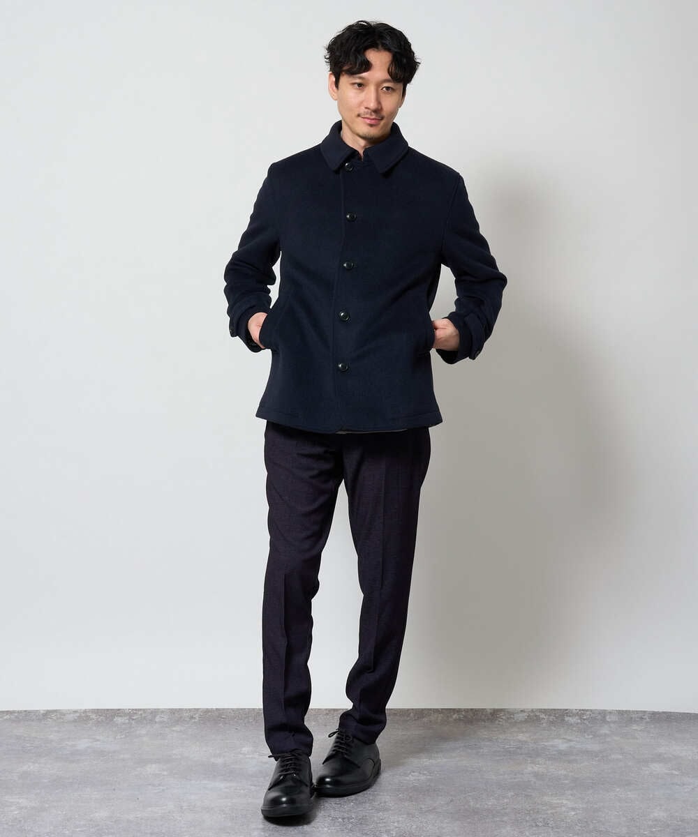 KHJAG09219 a.v.v MEN(アー・ヴェ・ヴェ) ライトビーバーショートジャケット ネイビー