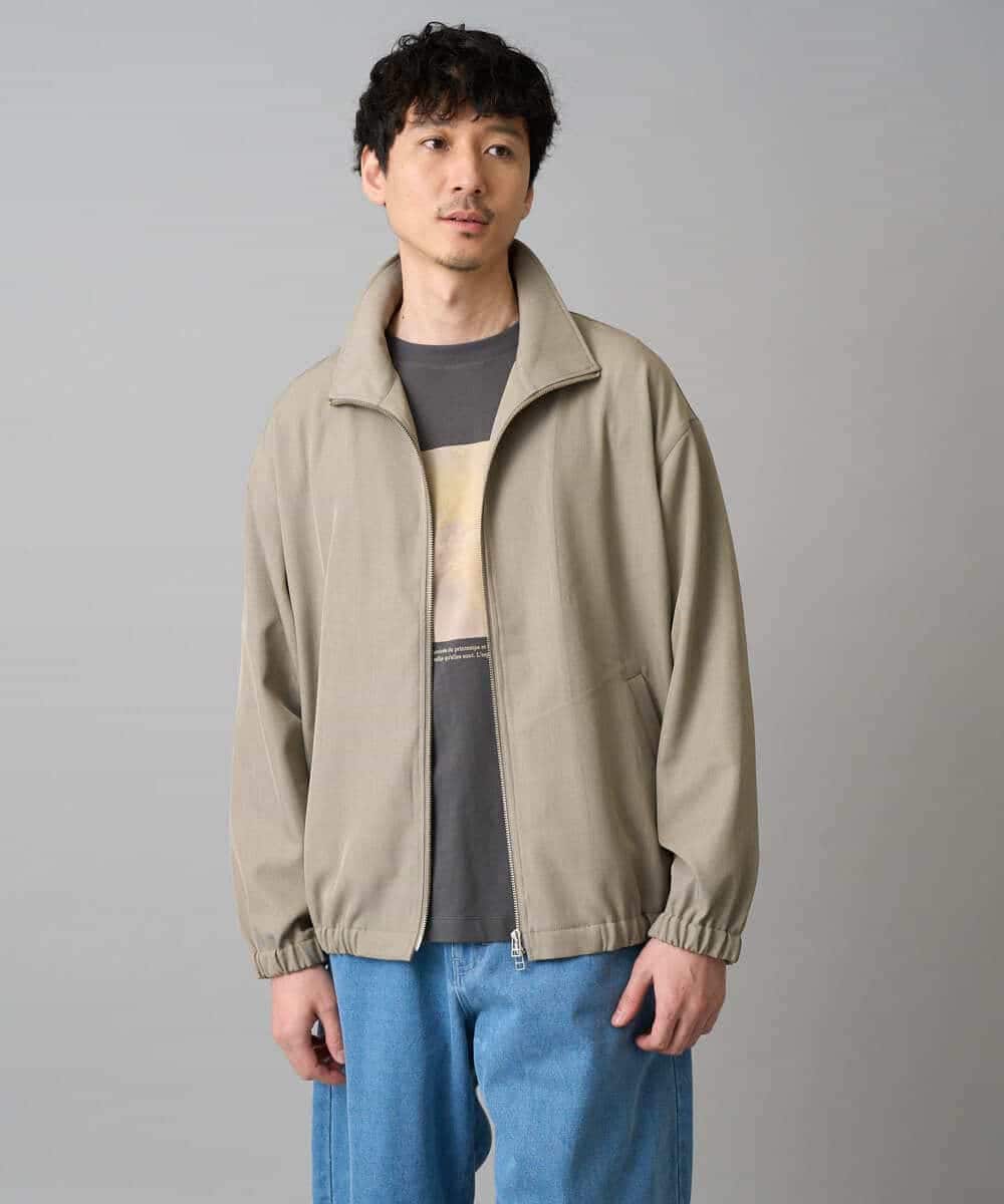 KHJED07129 a.v.v MEN(アー・ヴェ・ヴェ) ジップアップスタンドカラーブルゾン ベージュ