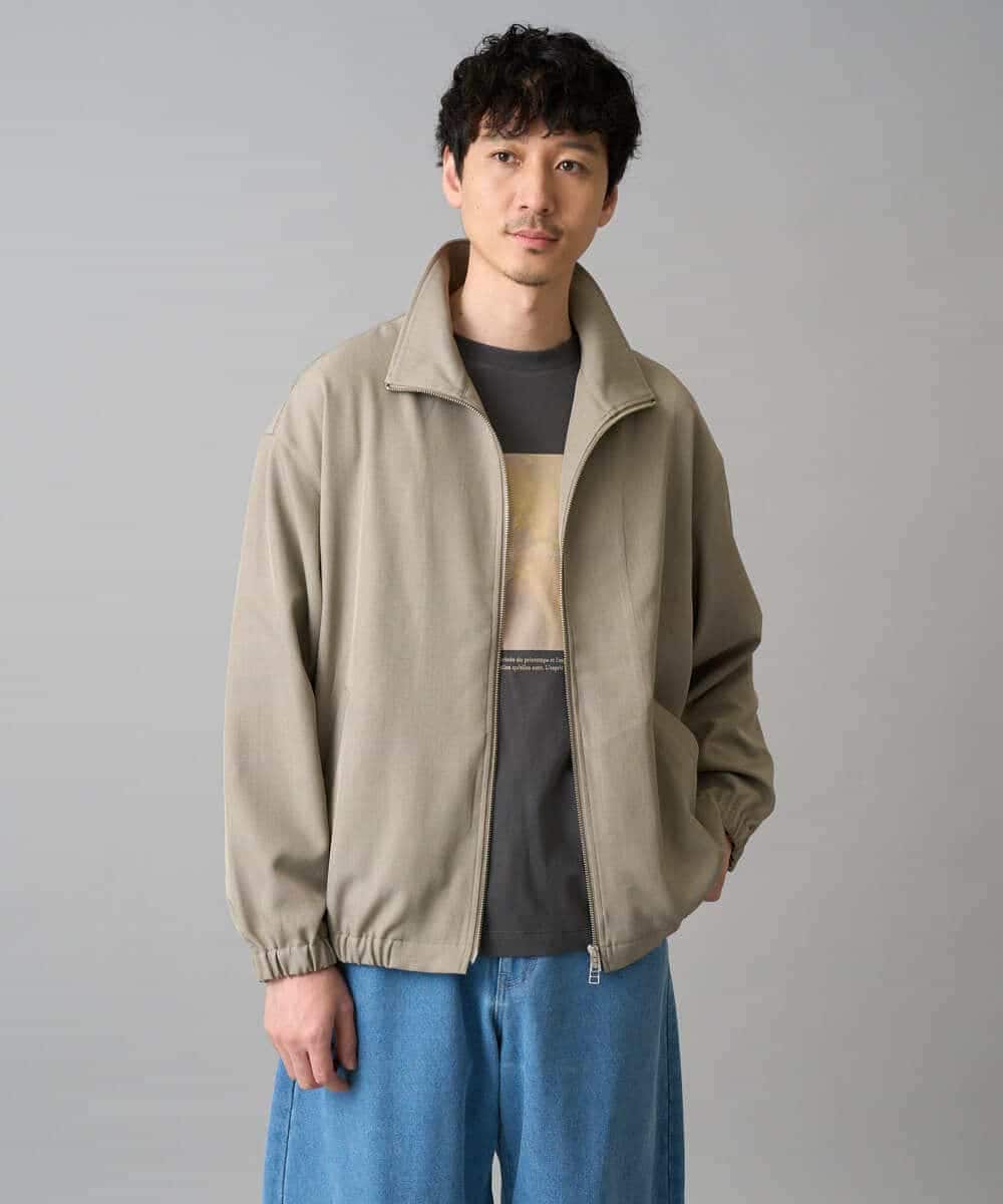 KHJED07129 a.v.v MEN(アー・ヴェ・ヴェ) ジップアップスタンドカラーブルゾン ベージュ