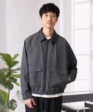 KHJED12129 a.v.v MEN(アー・ヴェ・ヴェ) ＼秋の上品見えブルゾン／ワイドシルエットショートブルゾン【イージーケア/洗濯機で洗える/毛玉になりにくい】 ネイビー