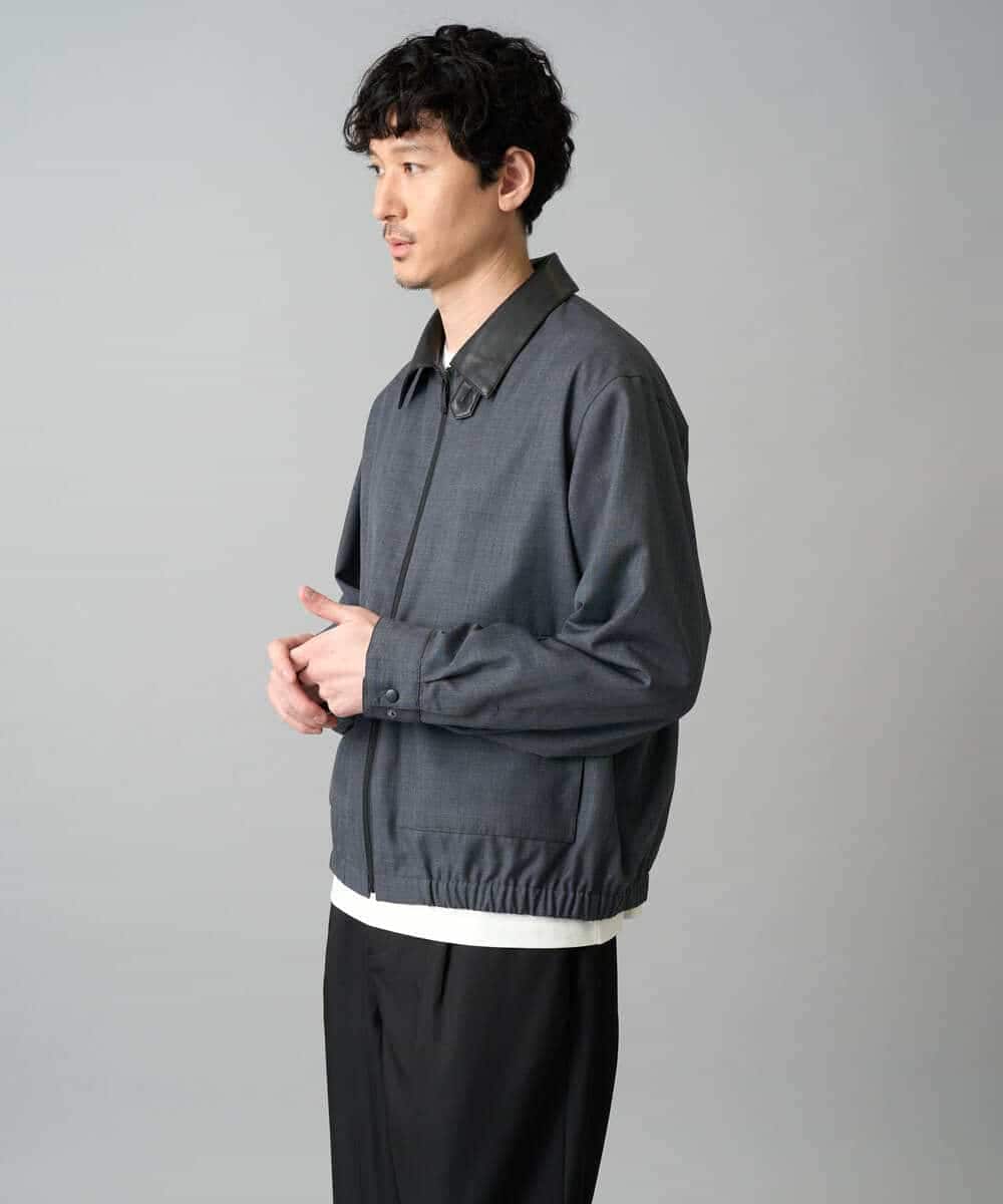 KHJED12129 a.v.v MEN(アー・ヴェ・ヴェ) ＼秋の上品見えブルゾン／ワイドシルエットショートブルゾン【イージーケア/洗濯機で洗える/毛玉になりにくい】 ネイビー