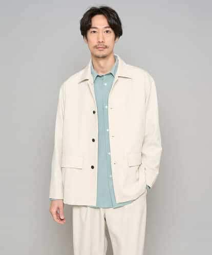 KHJFD14109 a.v.v MEN ＼上品さとラフさを両立する／メランジストレッチカバーオール【イージーケア/洗濯機で洗える/速乾/毛玉になりにくい/ストレッチ】