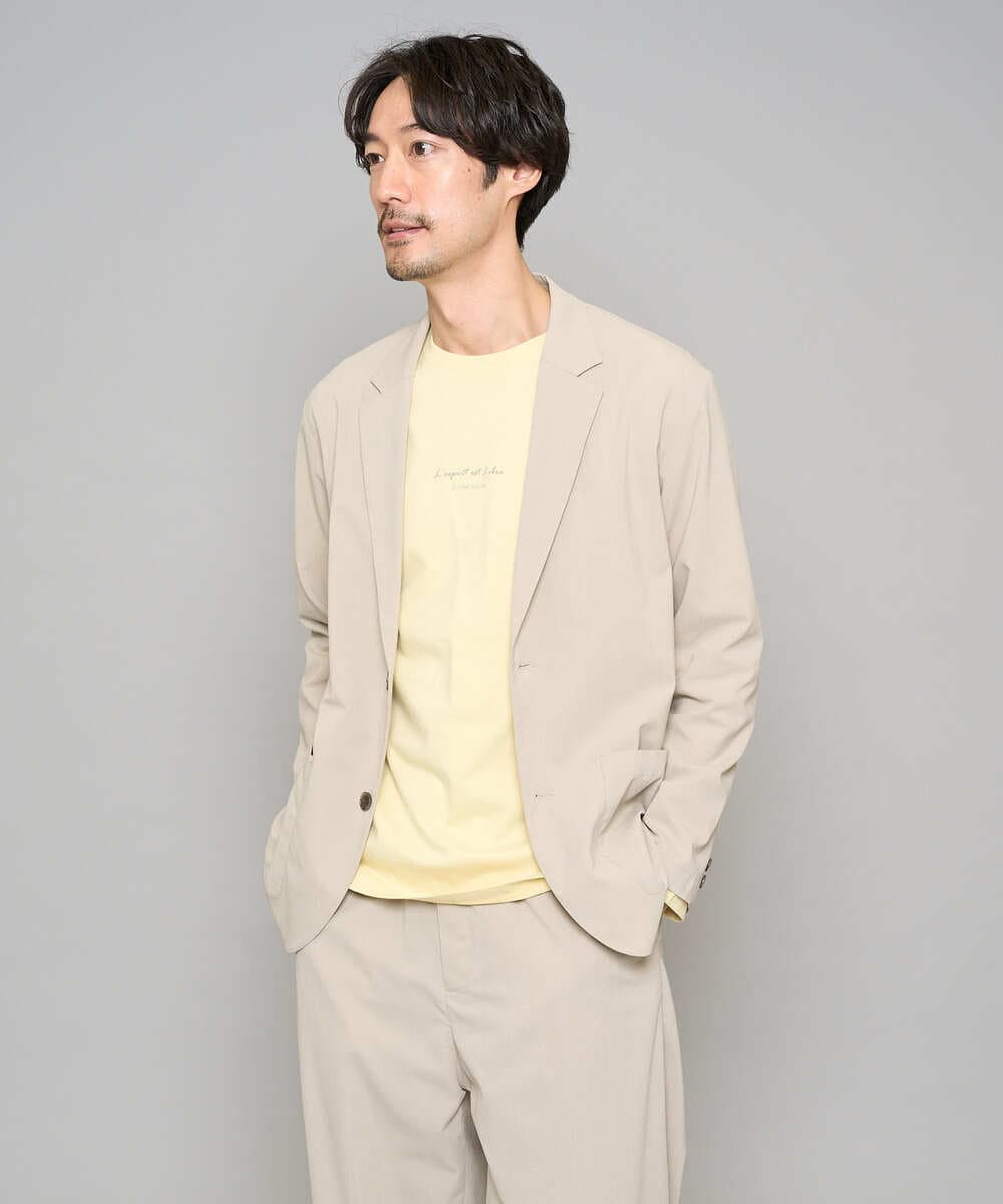 KHJFD24109 a.v.v MEN(アー・ヴェ・ヴェ) 春夏のカジュアルジャケットスタイルにぜひ【イージーケア/洗濯機で洗える/毛玉になりにくい/ストレッチ】春リライト テーラードジャケット ダークグレー