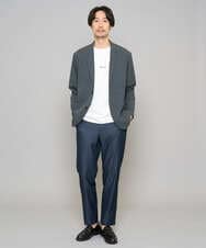 KHJFD24109 a.v.v MEN(アー・ヴェ・ヴェ) 春夏のカジュアルジャケットスタイルにぜひ【イージーケア/洗濯機で洗える/毛玉になりにくい/ストレッチ】春リライト テーラードジャケット ダークグレー