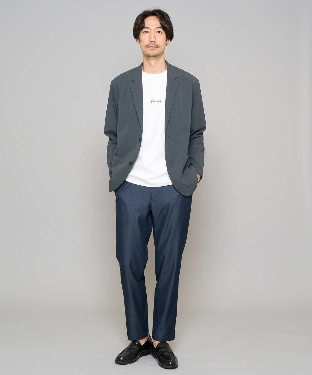 KHJFD24109 a.v.v MEN(アー・ヴェ・ヴェ) 春夏のカジュアルジャケットスタイルにぜひ【イージーケア/洗濯機で洗える/毛玉になりにくい/ストレッチ】春リライト テーラードジャケット ダークグレー