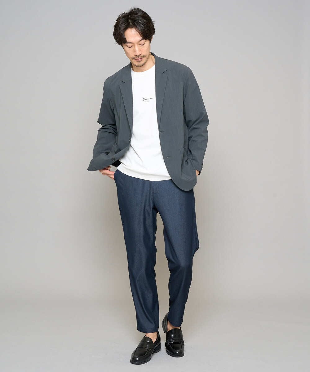 KHJFD24109 a.v.v MEN(アー・ヴェ・ヴェ) 春夏のカジュアルジャケットスタイルにぜひ【イージーケア/洗濯機で洗える/毛玉になりにくい/ストレッチ】春リライト テーラードジャケット ダークグレー