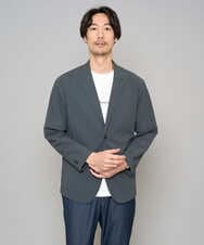 KHJFD24109 a.v.v MEN(アー・ヴェ・ヴェ) 春夏のカジュアルジャケットスタイルにぜひ【イージーケア/洗濯機で洗える/毛玉になりにくい/ストレッチ】春リライト テーラードジャケット ダークグレー