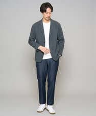 KHJFD24109 a.v.v MEN(アー・ヴェ・ヴェ) 春夏のカジュアルジャケットスタイルにぜひ【イージーケア/洗濯機で洗える/毛玉になりにくい/ストレッチ】春リライト テーラードジャケット ダークグレー
