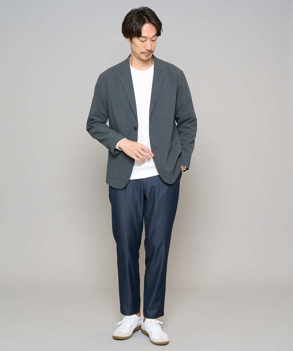 KHJFD24109 a.v.v MEN(アー・ヴェ・ヴェ) 春夏のカジュアルジャケットスタイルにぜひ【イージーケア/洗濯機で洗える/毛玉になりにくい/ストレッチ】春リライト テーラードジャケット ダークグレー