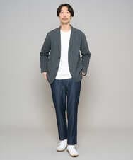 KHJFD24109 a.v.v MEN(アー・ヴェ・ヴェ) 春夏のカジュアルジャケットスタイルにぜひ【イージーケア/洗濯機で洗える/毛玉になりにくい/ストレッチ】春リライト テーラードジャケット ダークグレー