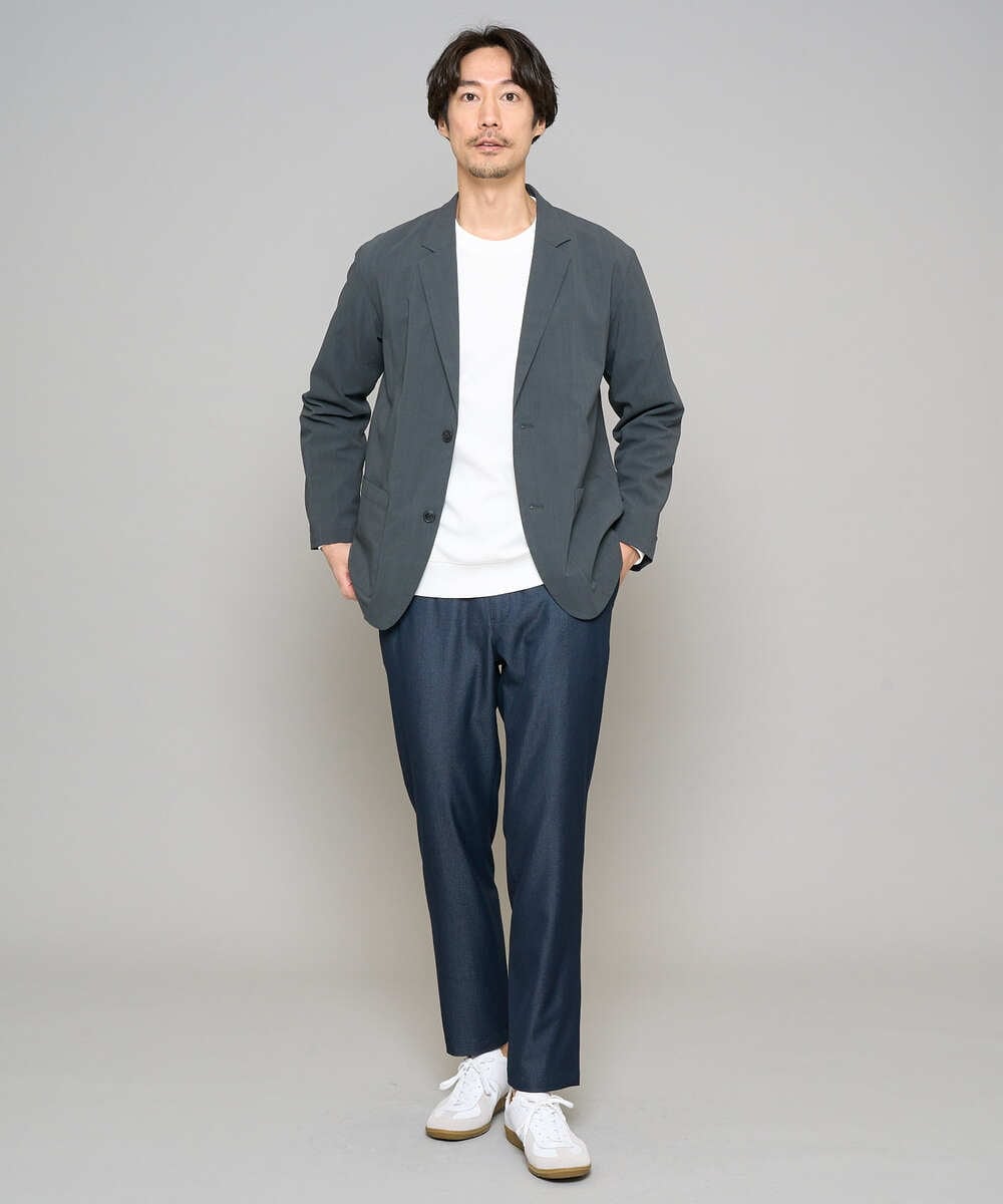 KHJFD24109 a.v.v MEN(アー・ヴェ・ヴェ) 春夏のカジュアルジャケットスタイルにぜひ【イージーケア/洗濯機で洗える/毛玉になりにくい/ストレッチ】春リライト テーラードジャケット ダークグレー